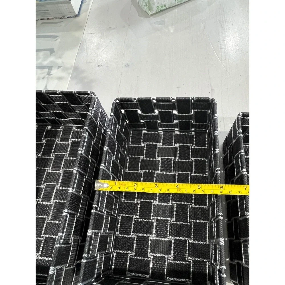 Woven Storage Baskets Set of 3 Black & White - Home college‎ dorm Organization